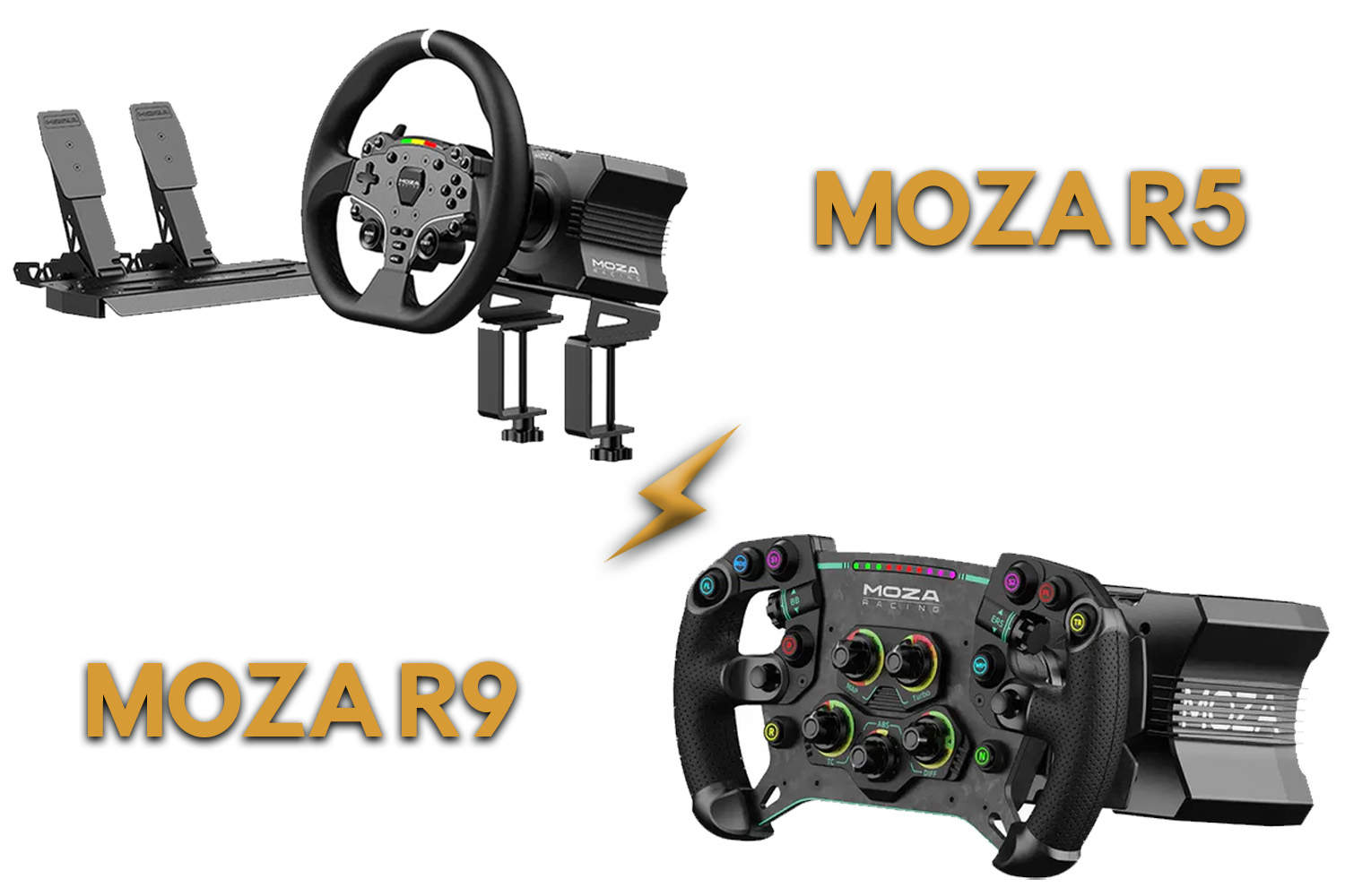 Moza R5 VS Moza R9 pacote de corridas simuladas
